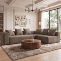 106" Cloud Boneless Couch, L-Shaped Sectional Sofa, Light Grey | Soft Knitted Fabric, Deep Seat Design, No Assembly Required,