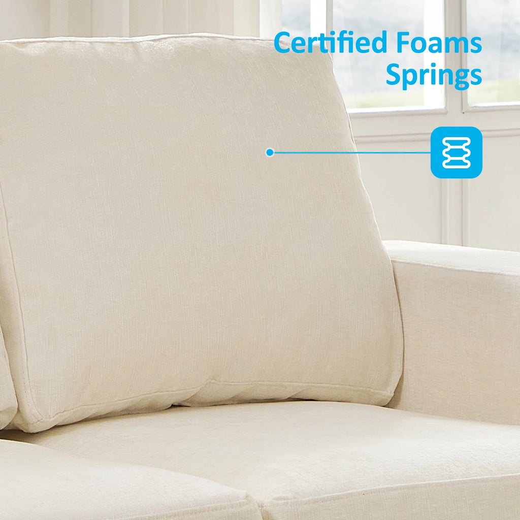 2 Piece Living Room Sofa Set, Chenille 3 Seat Sofa and Loveseat Sets, Modern Sectional Couch Sets for Living Room/Apartment/Office, Beige