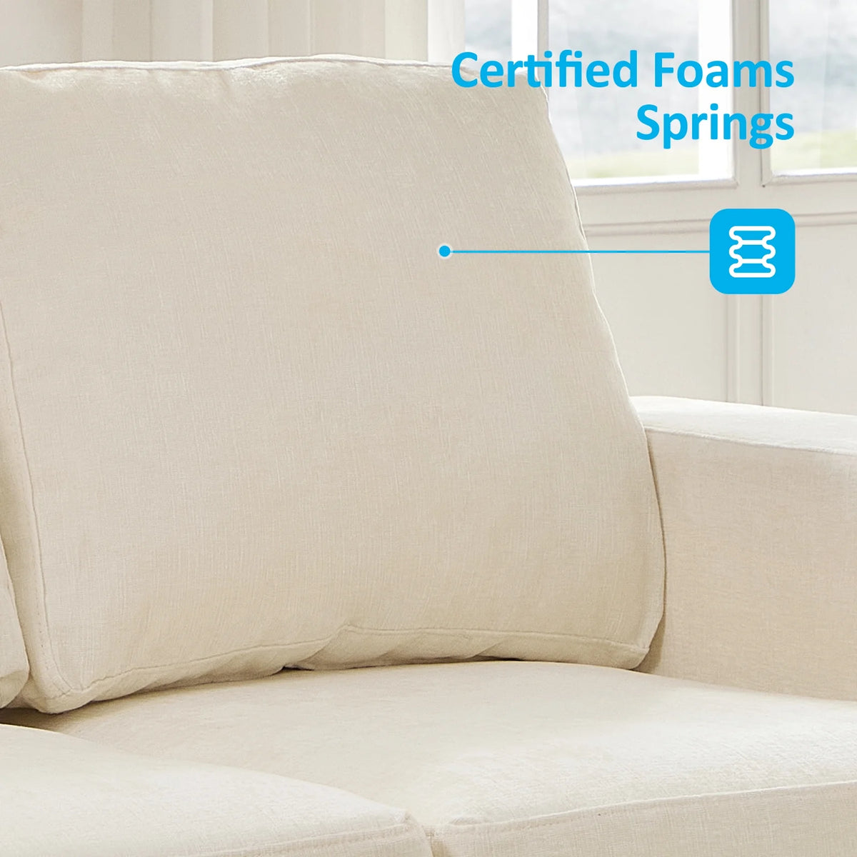 2 Piece Living Room Sofa Set, Chenille 3 Seat Sofa and Loveseat Sets, Modern Sectional Couch Sets for Living Room/Apartment/Office, Beige