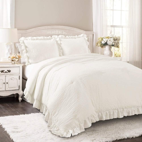 Reyna Ruffle Comforter Set - 3 Piece Cozy Ruffled Bedding Set - Timeless Elegance and Comfort for Bedroom - King, Blush