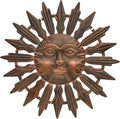 Metal Sun Wall Art Decor Outdoor Metal Wall Art Sun Outdoor,Large Wall Decorations for Garden, Sun Wall Art Metal Sun Face Art(Brown)