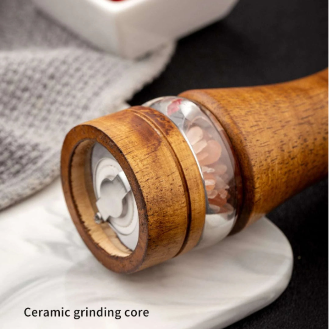 Wooden Pepper Grinder Manual Grinder Mill Solid Ceramic Grinding Kitchen Tools
