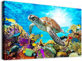 Family Wall Decor for Bedroom Family Canvas Wall Art for Bathroom Sea Turtles Wall Pictures Artwork Office Canvas Art Blue Ocean Wall Painting Modern Living Room Kitchen Home Decorations 12X16 Inch