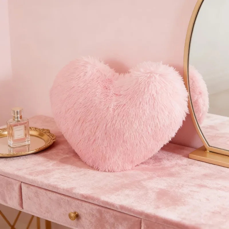 Pink Heart Pillow 30X40Cm Decorative Cushion for Living Room Bedroom Sofa Chair Cozy Accent and Reading Nook Comfort