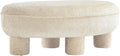 Tribeca 45.5" Mid-Century Modern Accent Ottoman in Chenille Upholstery, Fully Assembled Living Room Seating or Foot Rest with Chunky Cylinder Legs, Cream