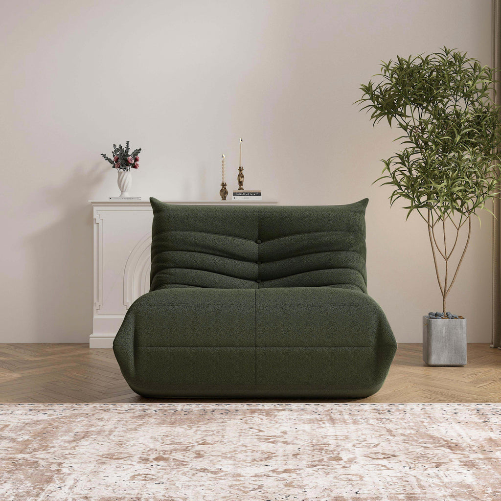 Bean Bag Chair for Adults, Teddy Material Togo Sofa Lazy Chair for Living Room Bedroom Small Space, Green