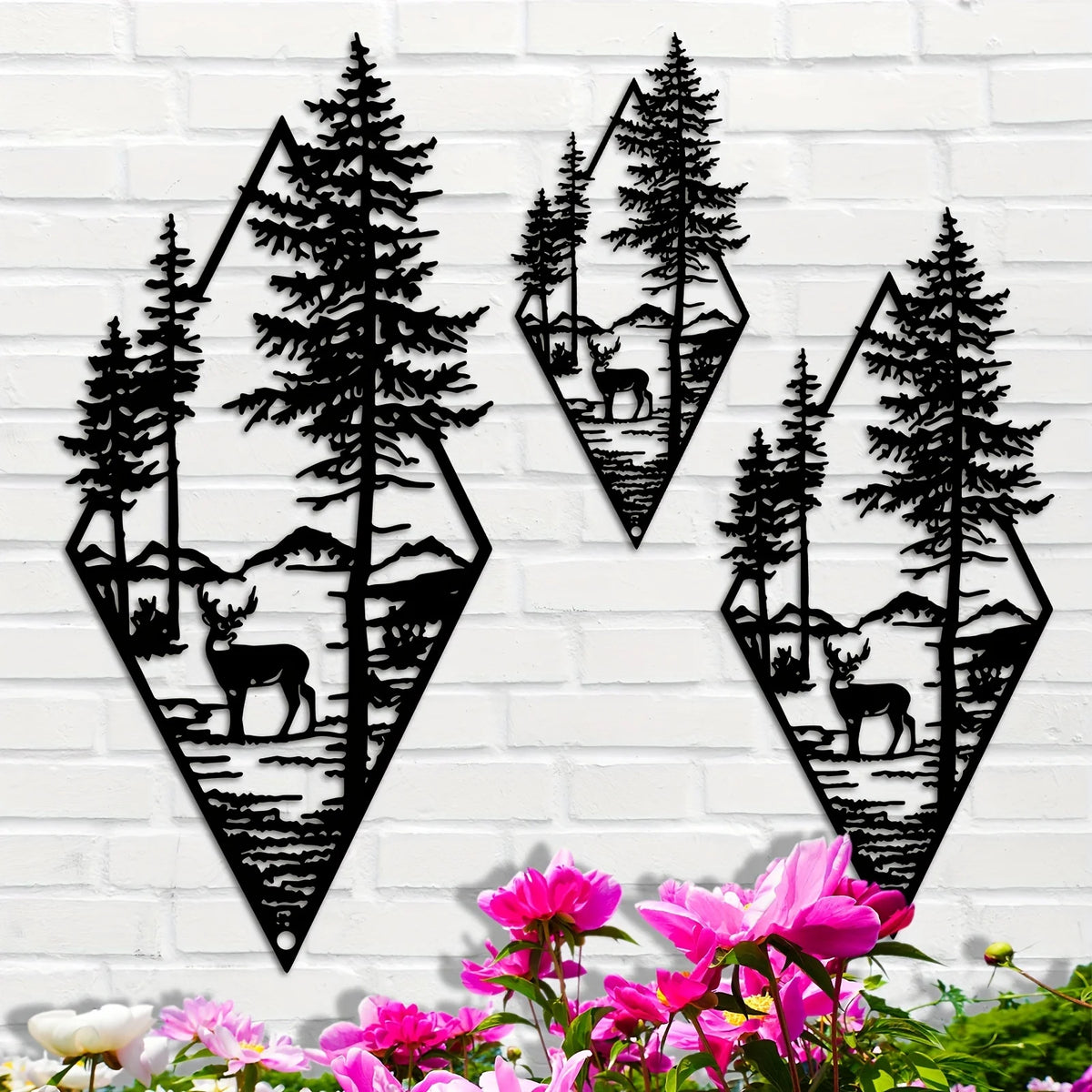 1Pc Landscape Wall Art, Deer & Scene Metal Wall Art Ornaments Home Decor, Metal Wall Art, Home Decor Art Wall Ornaments