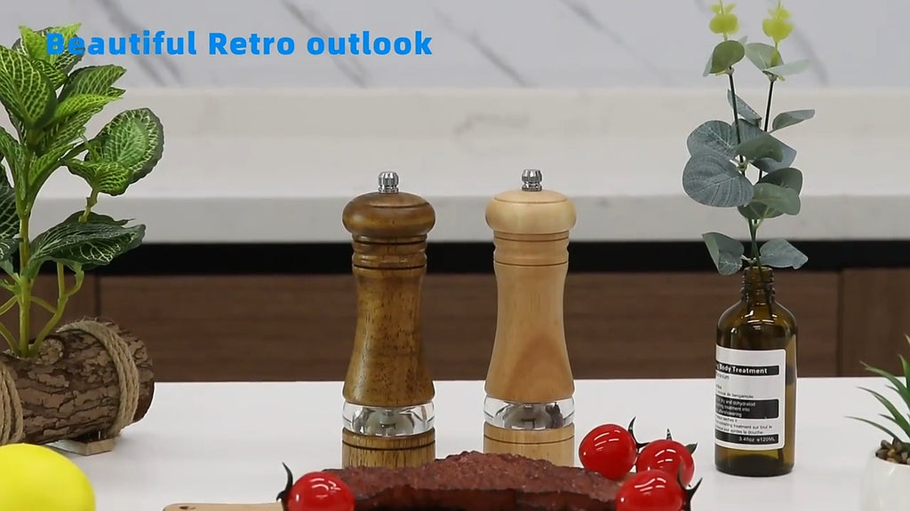 Wooden Pepper Grinder Manual Grinder Mill Solid Ceramic Grinding Kitchen Tools