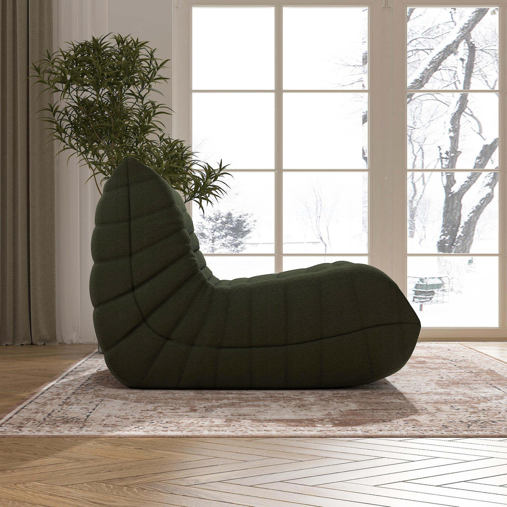 Bean Bag Chair for Adults, Teddy Material Togo Sofa Lazy Chair for Living Room Bedroom Small Space, Green