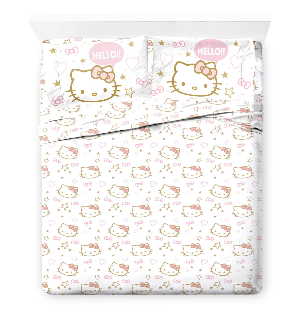 Hello Kitty Stars 7 Piece Queen Size Bed Set with Shams