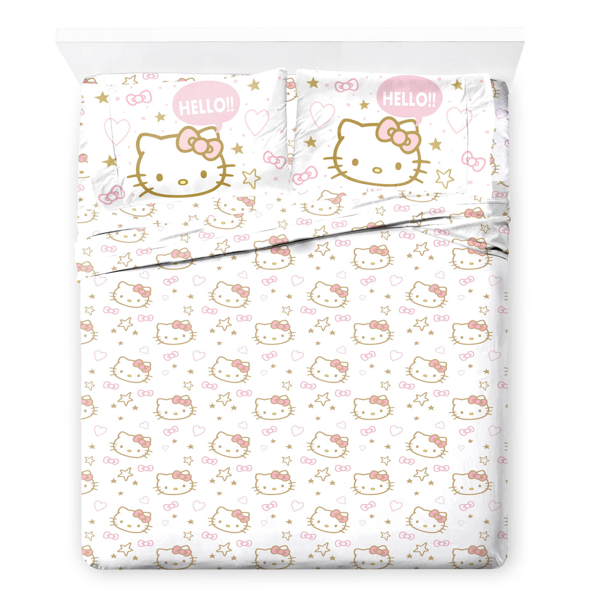 Hello Kitty Stars 7 Piece Queen Size Bed Set with Shams