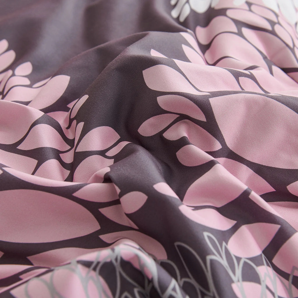 8-Piece Pink and Grey Queen Comforter Set - Reversible Floral Bed in a Bag with Sheets, Pillowcases, Shams, and Decorative Pillow Cover for Teen Girls and Women