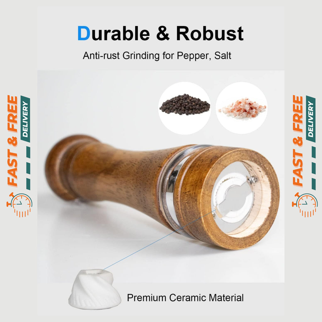 Wooden Pepper Grinder Manual Grinder Mill Solid Ceramic Grinding Kitchen Tools