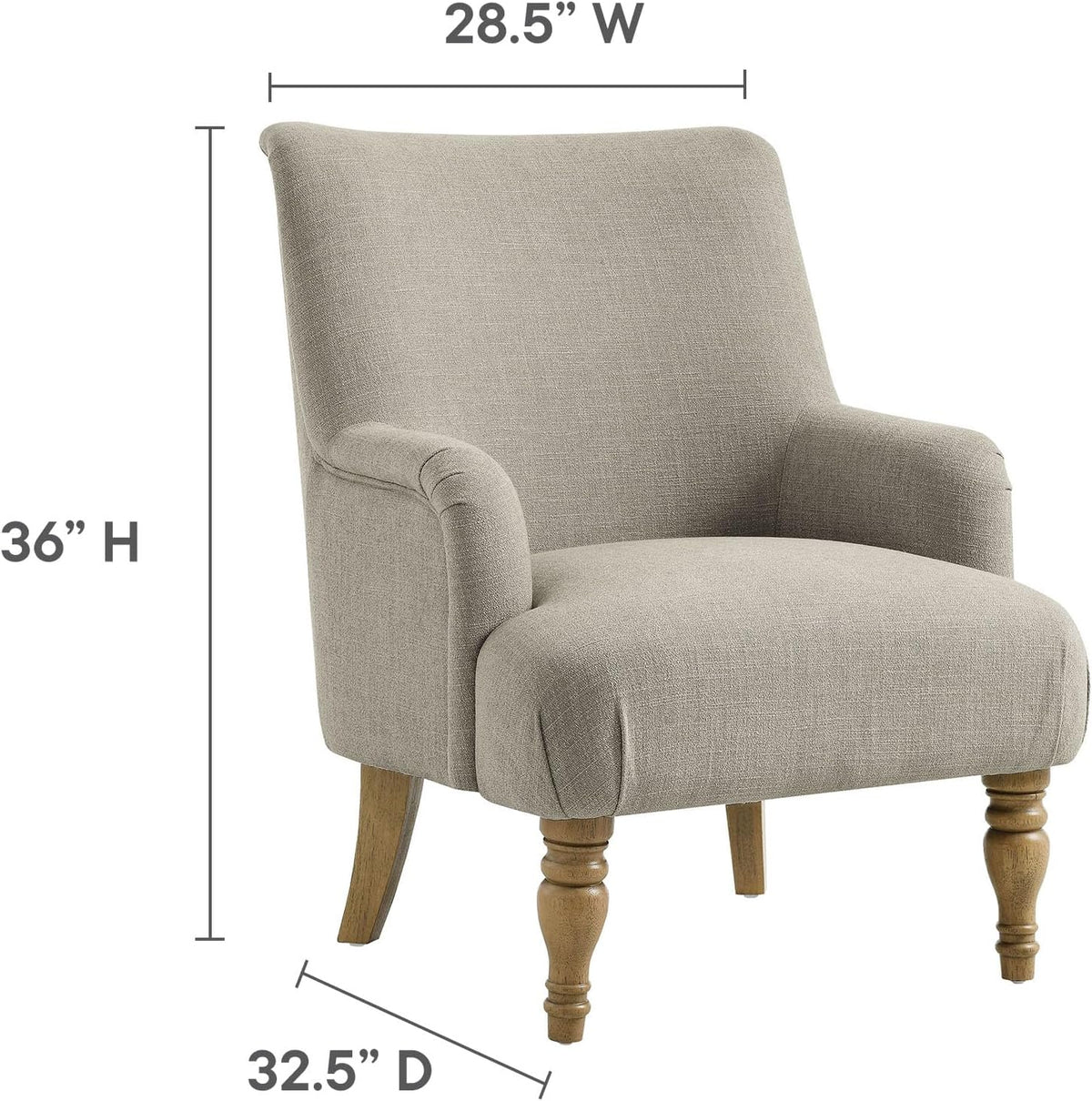Ellington Living Room Accent Armchair in Linen